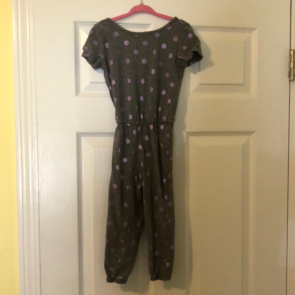 Gymboree Jumpsuit with Metallic Purple Polka Dots
